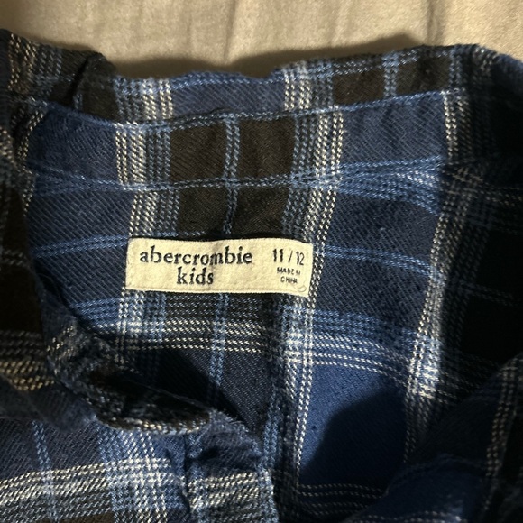 Abercrombie Kids Blue and Black Plaid Shirt - Picture 2 of 4